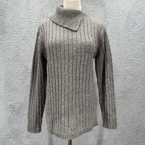 Vintage Chunky Thick Y2K Ribbed Turtleneck‎ Sweater long Fitted Large normcore M